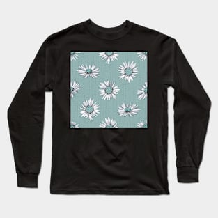 White-green asters on light green Long Sleeve T-Shirt